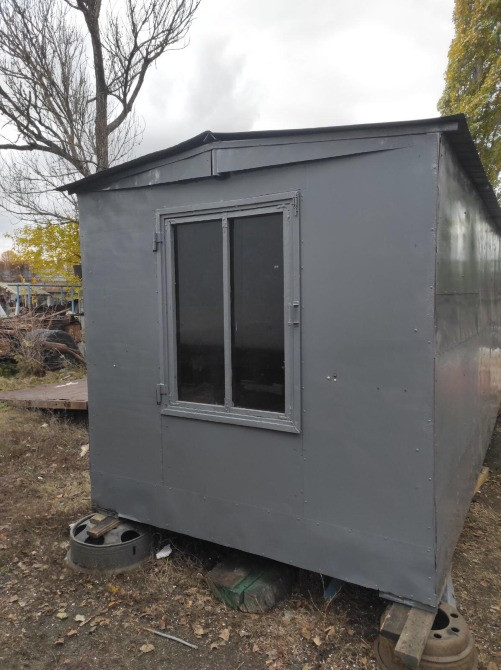 Вагончик кунг бытовка утепленный c окнами, внутри стеллажи и буржуйка Кременчук - зображення 6