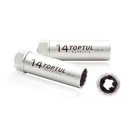 Головка 12-гранная свечная TOPTUL 14мм 3/8" 12 гр. L 90мм BSBA1214S Харьков