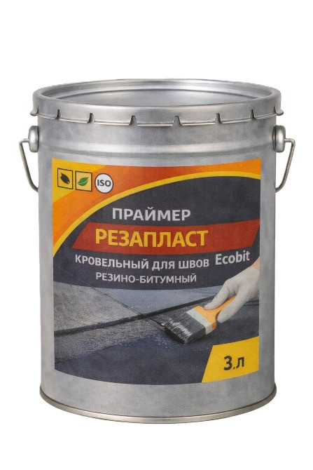 Праймер РЕЗАПЛАСТ Ecobit ведро 3,0 л кровельный для швов резино-битумный ТУ 21-27-105-83 Дніпро - зображення 1