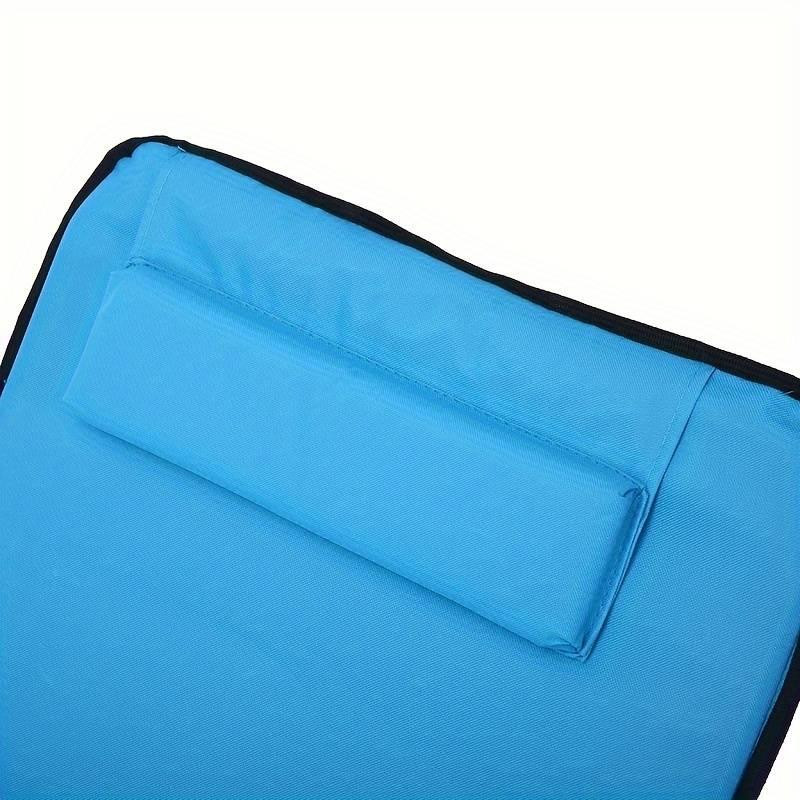 Пляжный складной мягкий шезлонг Leeseph с сумкой голубой Одеса - зображення 2