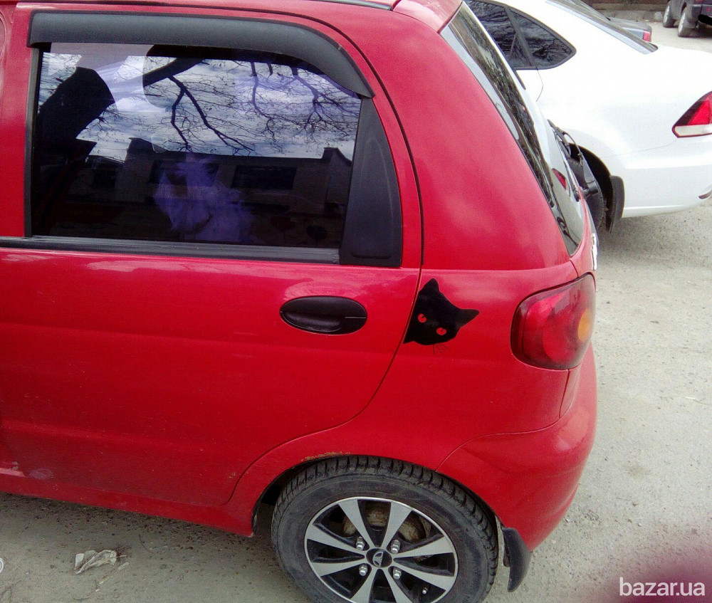 Наклейка на авто Кот на авто Чёрная ,Белая светоотражающая Бориспіль - зображення 7