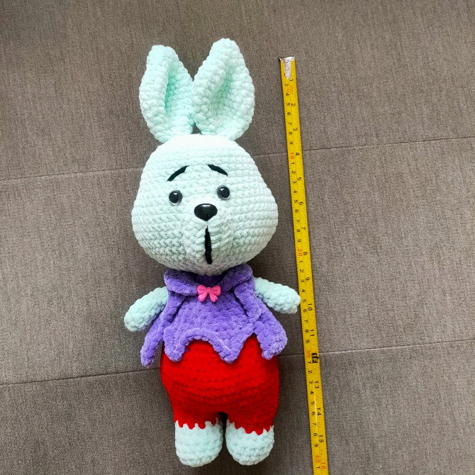 Іграшка м'яка Зайчик дитяча в'язана сувенір подарунок hand made ручна робота Нововолинськ - зображення 3