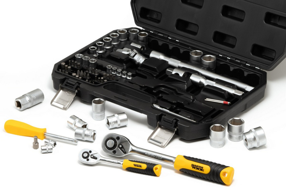 Набор инструментов MASTERTOOL ¼"&½" 72 шт 4-13 мм 10-27 мм CrV кейс с металлическими замками 78-5072 Харків - зображення 2