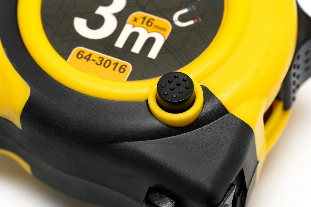 Рулетка MASTERTOOL 3 м х 16 мм с магнитами 2 фиксатора кнопка STOP покрытие TPR нейлоновое покрытие  Харьков - изображение 5