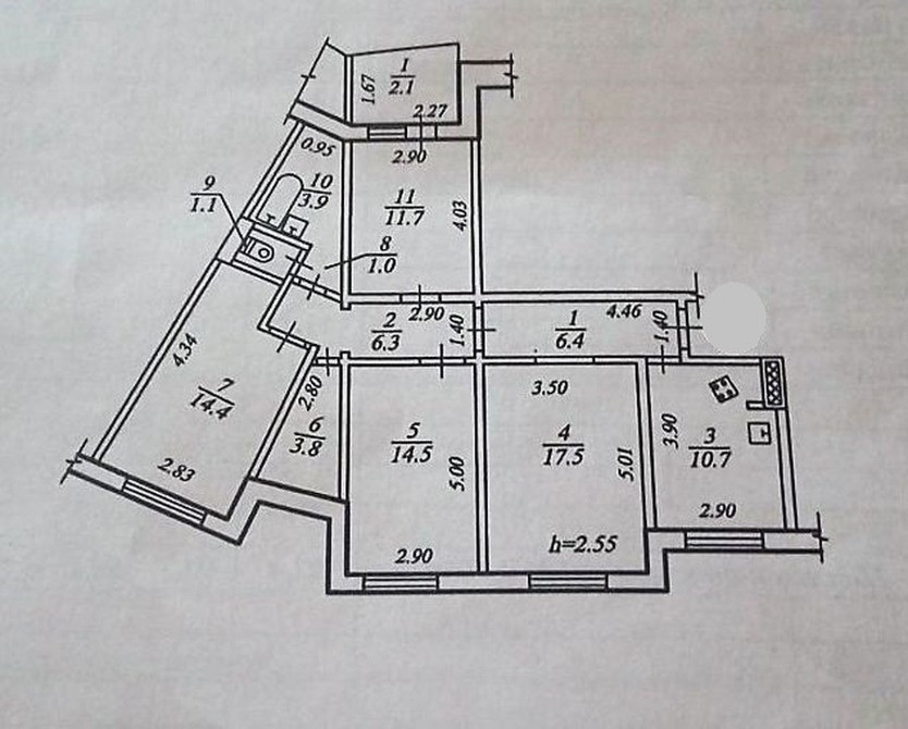 Продам отличную 4-к квартиру (94м2) на ж/м Тополь-3 Днепр - изображение 12