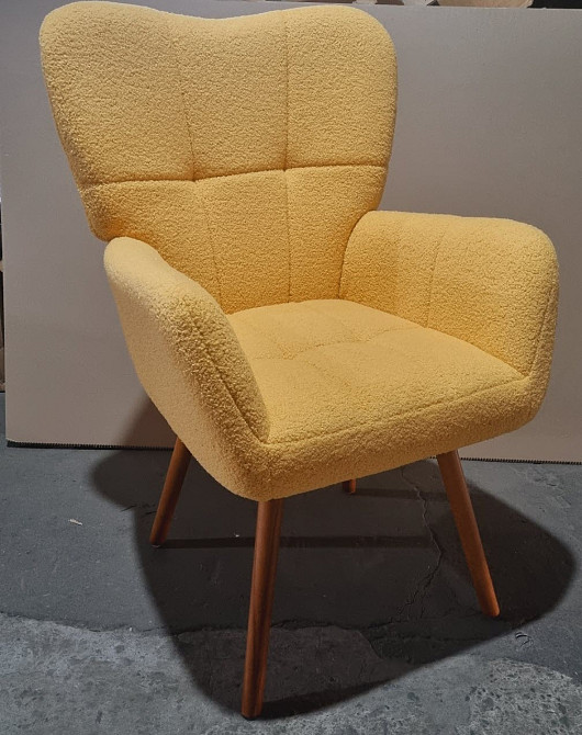 Крісло Флор тканина жовта букле тедді Дніпро - зображення 4