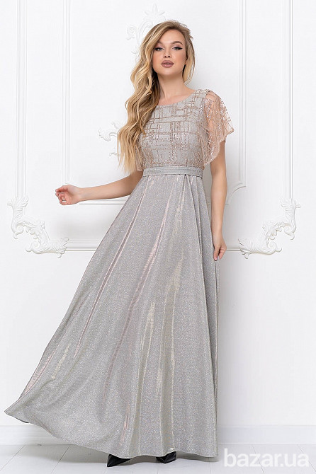 Золотое вечернее платье с рукавами Київ - зображення 1