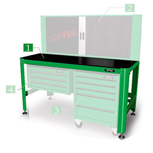 Верстак слесарный TOPTUL 1560*710*827мм TAAA1607 Харьков - изображение 1