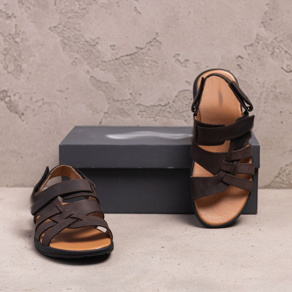 Мужские кожаные сандалии  Brown Киев - изображение 6