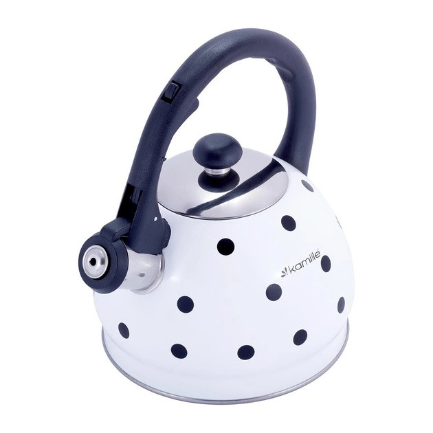 Чайник зі свистком Kamille KM-1070WH 2 л білий Київ - зображення 1