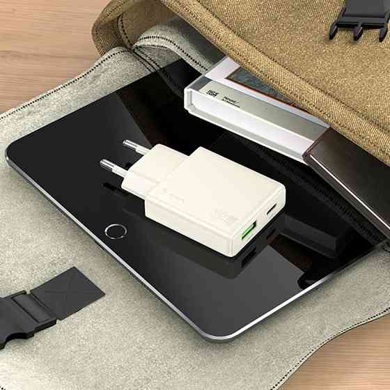 СЗУ Hoco N45 Biscuit PD30W+QC3.0 (1USB-A/1C) + кабель Type-C to Lightning Херсон