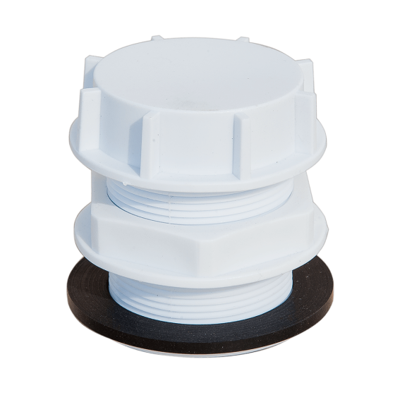 Штуцер ПЭТ 1 1/2 дюйма белый с заглушкой Киев