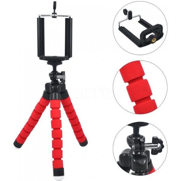 DM Тримач для смартфону гнучкий штатив восьминіг Red Харьков - изображение 3