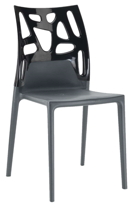 Стул Papatya Ego-Rock антрацит сиденье, верх черный Київ - зображення 1