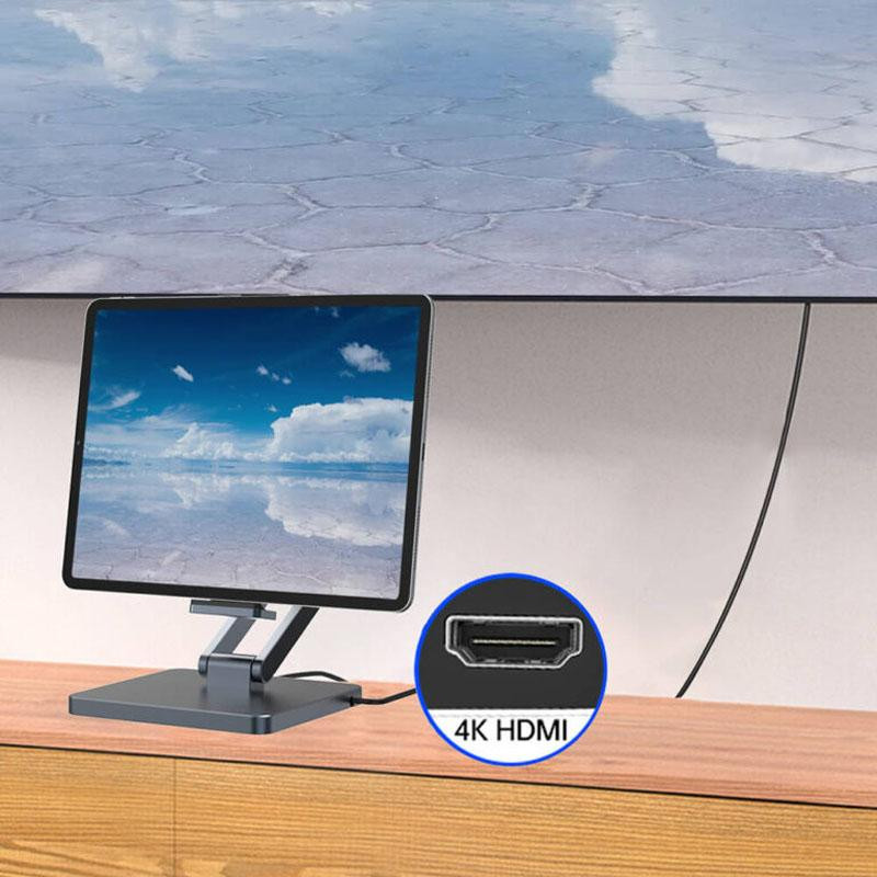 Уценка Подставка для планшетов+HUB WIWU AH801 Adjustable 8in1 (USB-C to HDMI+2A+2C+SD/TF+3.5mm) Херсон - изображение 7