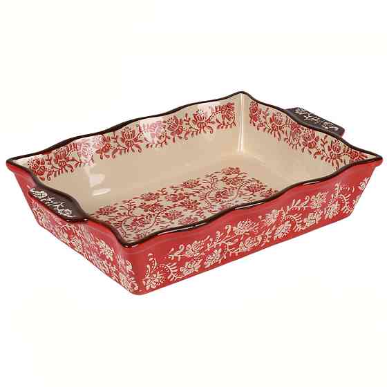 Керамическая форма для запекания Ornament 31*21.5*7см красная Одесса