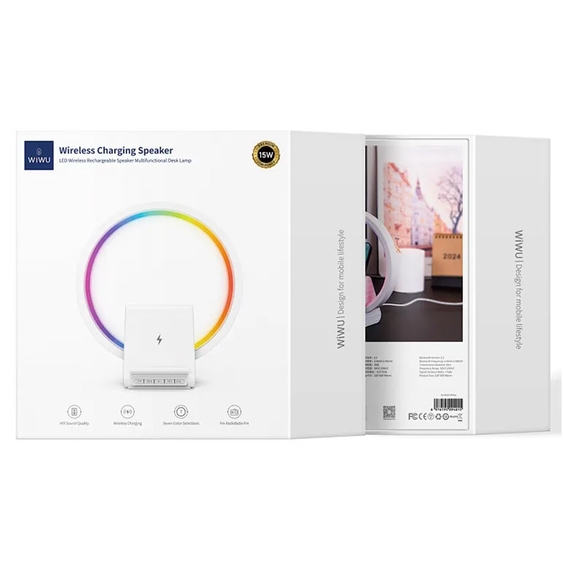 БЗУ WIWU Wi-W021 2 in 1 Wireless Charger+Bluetooth Speaker Херсон - изображение 6