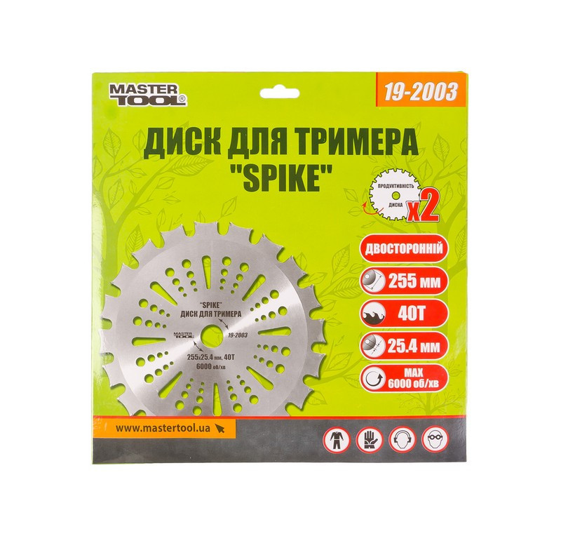 Диск для триммера MASTERTOOL "SPIKE" 255х25.4х40Т с победитовой напайкой 19-2003 Харків - зображення 2