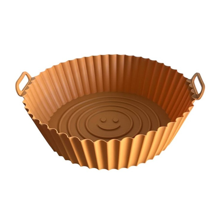 Форма в аерогриль круглая силиконовая 19147 22х22х6 см персиковая Киев - изображение 2