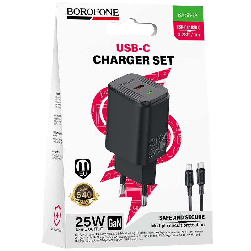 СЗУ Borofone BAS84A Star PD25W (1USB-C) + кабель Type-C to Type-C Херсон - зображення 2