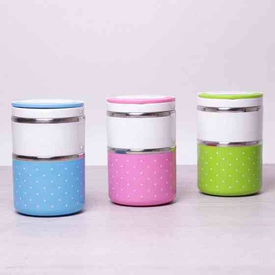 Подвійний ланч бокс з металевою ємністю всередині на 1080 мл Kamille KM-2103 Київ