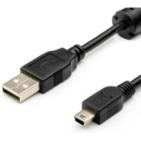 Кабель Atcom USB - mini USB V 2.0 (M/M) (5 pin) ферит 0.8 м Чорний (3793) Харьков - изображение 2