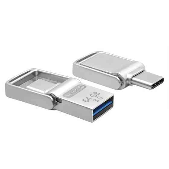 Флеш пам`ять Veron USB3.0 + Type-C 64GB Metal Series 104 Metal Gray Харків