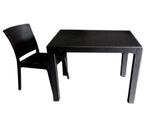 Стіл Лорі пластиковий ротанг 100*70 чорний Дніпро - зображення 3