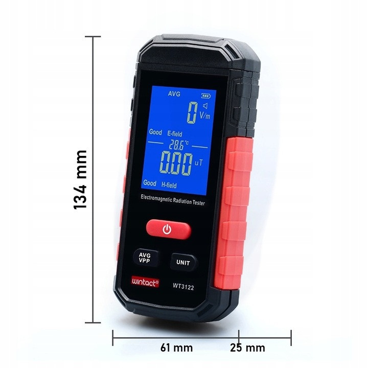 Тестер электромагнитного излучения (1-1999В/м, 0,01-99,99μT/0,1-999,9mG) WINTACT WT3122 Харків - зображення 5