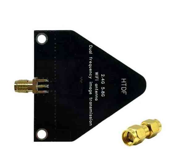 Антенна 2.35–2.55GHz/5.5–6.0GHz 6-7dBi, до 20W, SMA-female + переходник SMA-SMA, геодезическая Дніпро