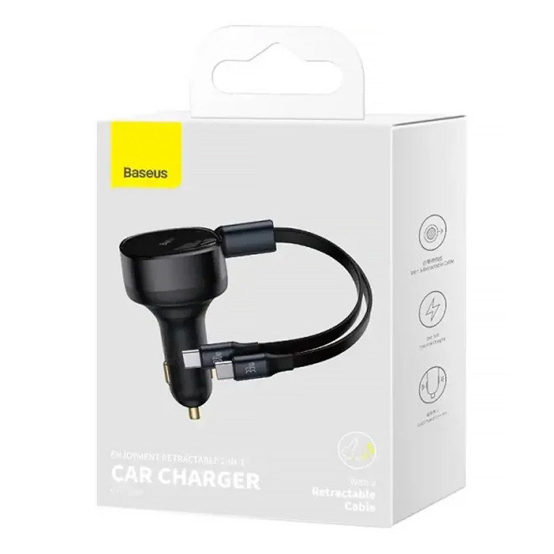 АЗУ Baseus Enjoyment PD33W with retractable cables (2USB-C) (C00035500111) Херсон - зображення 4