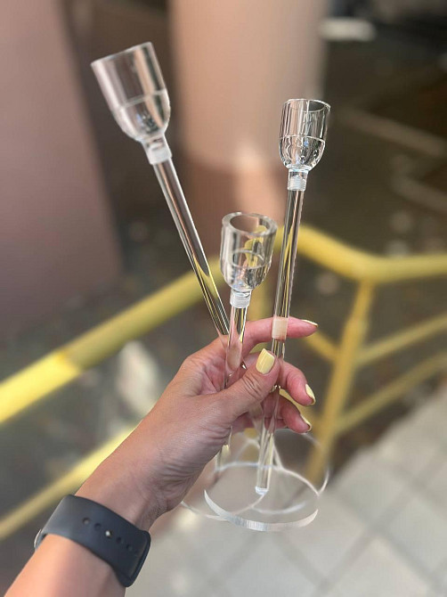 Подсвечники акриловые Leeseph 3шт прозрачные  MV044 Одеса - зображення 8