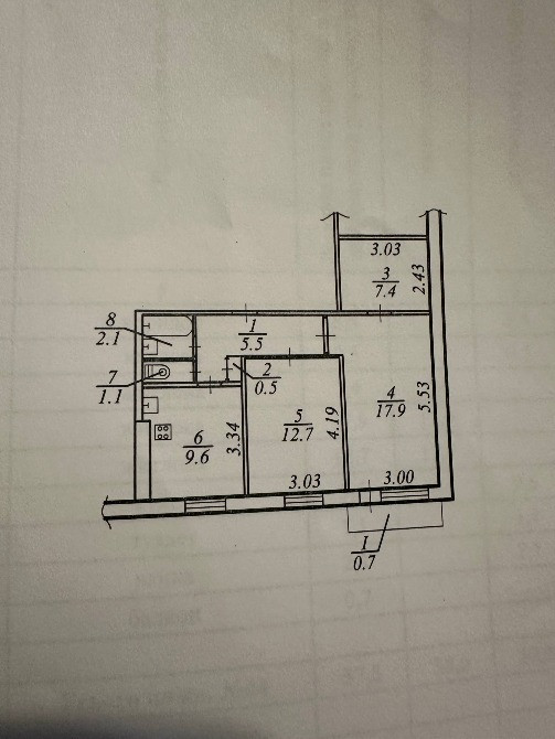 Продам 3к квартиру вул.Сонячна Набережна,42 Житлова під ремонт Днепр - изображение 3