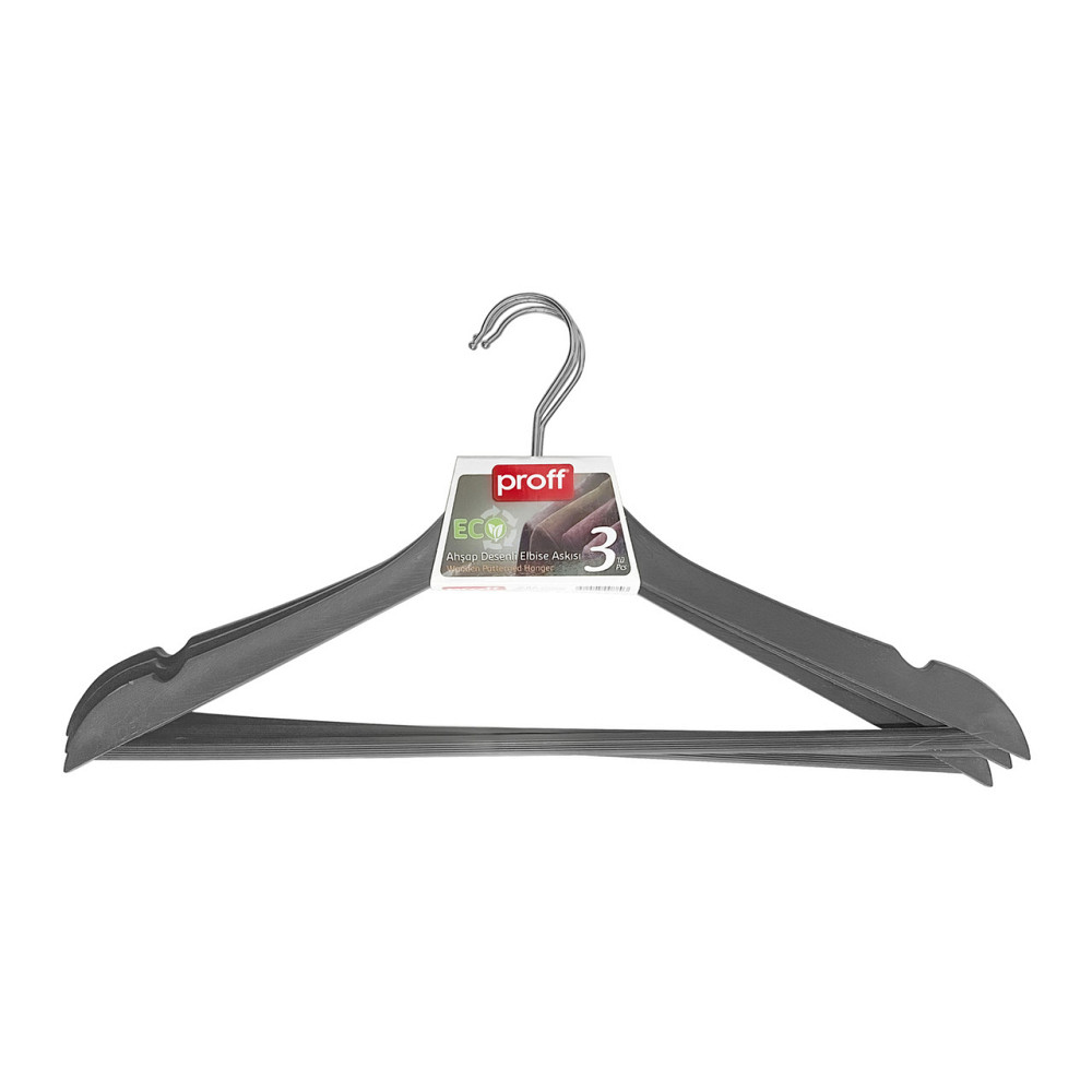 Набор 3-вешалки (серые) "Wooden Design" 2601849Gry Київ - зображення 1