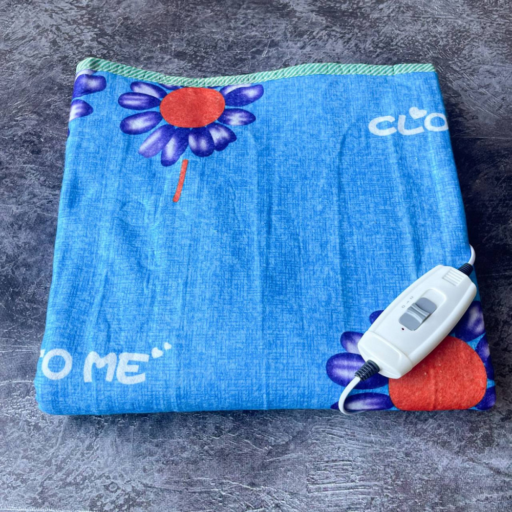 Електропростирадло односпальне з кольоровим малюнком LUX Байка Туреччина 75x155 см 55212 Синя квітка Київ - зображення 1