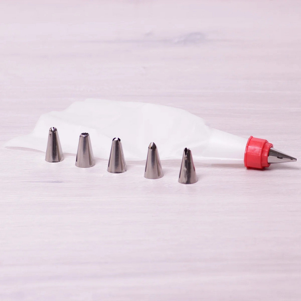 Кондитерский мешок Kamille с переходником и 6 стальными насадками Одесса - изображение 2