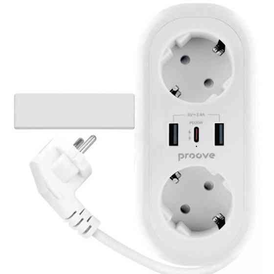 Фільтр живлення Proove Supercoil 20W (2xAC + Type-C + 2xSB) 1.5m White (PSPS25002102) Харків