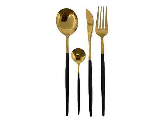 Набор столовых приборов черный на 2 персоны (код 00214) Киев