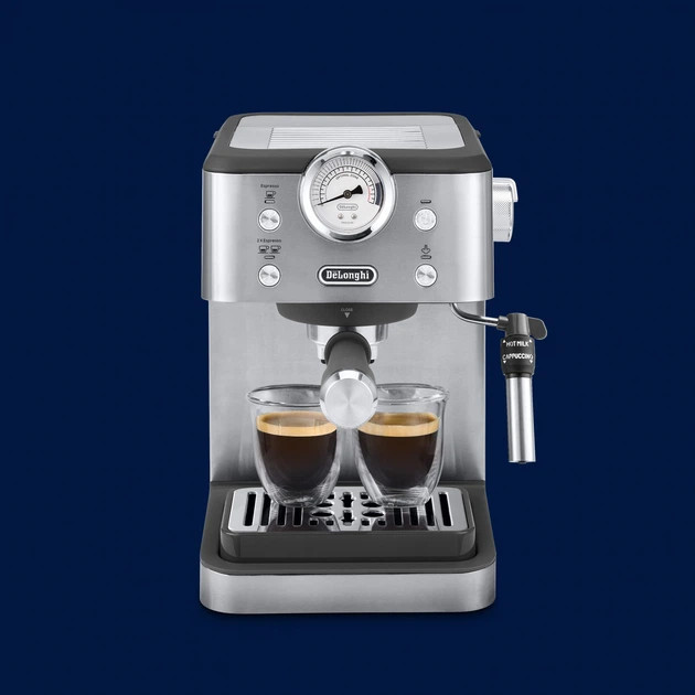 Кофеварка рожковая Delonghi Linea Classic EM450.M 1325 Вт серебристая Київ - зображення 7