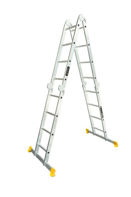 Лестница алюминиевая MASTERTOOL шарнирная 4х4 ступеней h=5500 мм max 150 кг 79-1604 Харьков - изображение 1