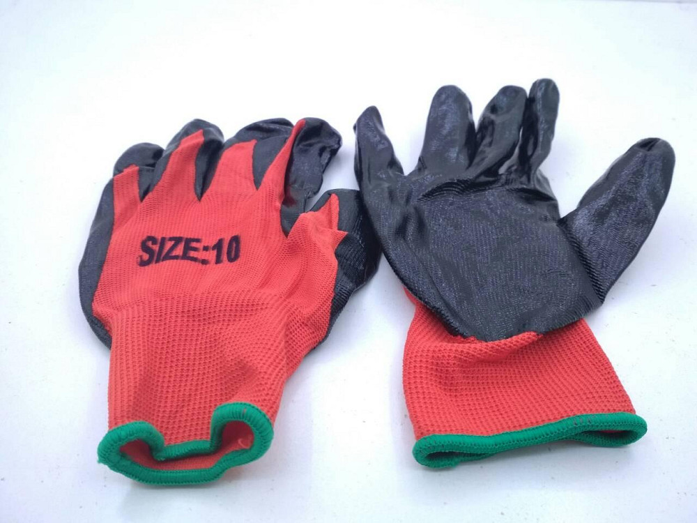 Хозяйственные перчатки Залитая Черная (12пар) Харьков - изображение 1