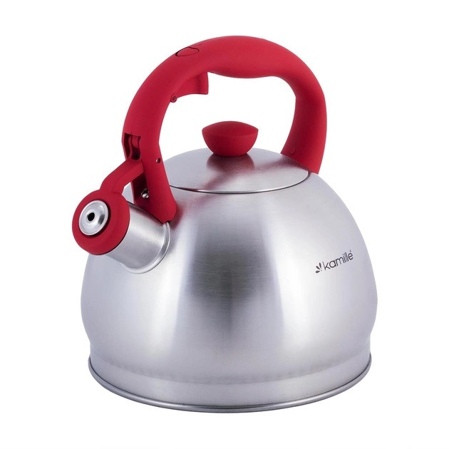 Чайник зі свистком Kamille KM-0693RD 2 л червоний Киев - изображение 1