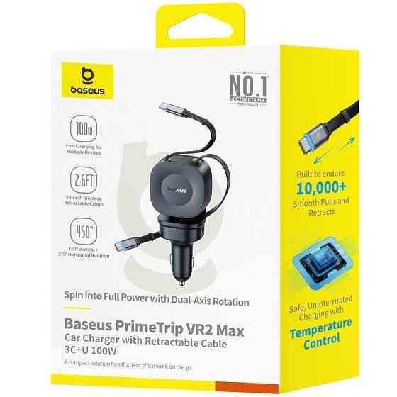 АЗУ Baseus PrimeTrip VR2 Max PD100W+QC3.0 with retractable cable (1USB-A/3C) (C02066) Херсон