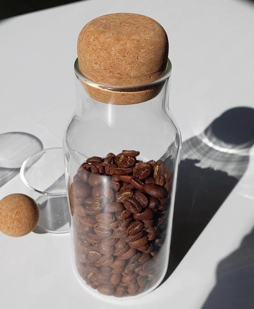 Пляшка із пробковою кришкою для зберігання Olens Cork 102-355 650 мл прозора Київ - зображення 1