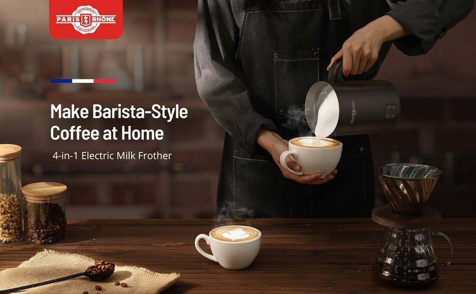 Спінювач молока PARIS RHÔNE, автоматичний капучінатор теплого та холодного молока 4-в-1 Капучинатор Косов - изображение 4