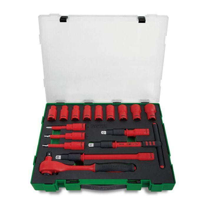 Набор изолированного инструмента TOPTUL VDE 1/2" 16ед. (6-гр.) GZC1609 Харьков - изображение 1