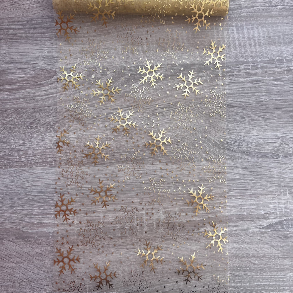 Дорожка сервировочная Leeseph Снежинки Gold 28*275 см Одеса - зображення 9