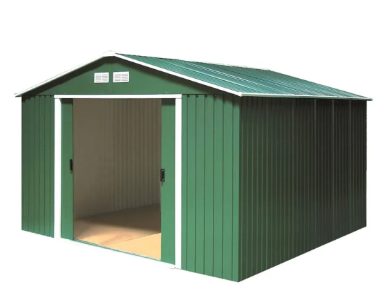 Сарай металлический ECO 362,7x322x196 см зеленый с белым Киев