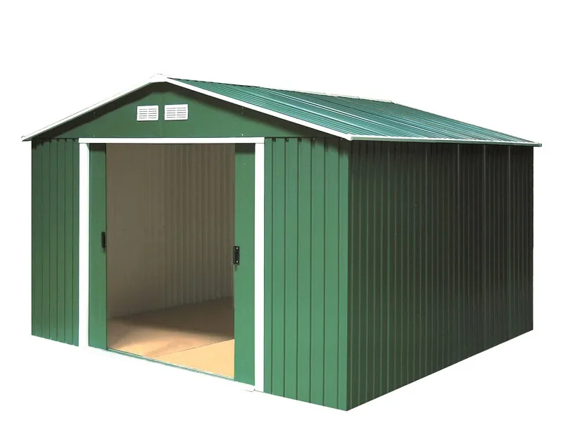 Сарай металлический ECO 362,7x322x196 см зеленый с белым Киев - изображение 2