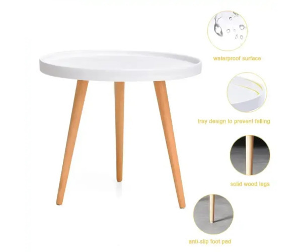 Стіл Осака журнальний круглий білий Дніпро - зображення 2